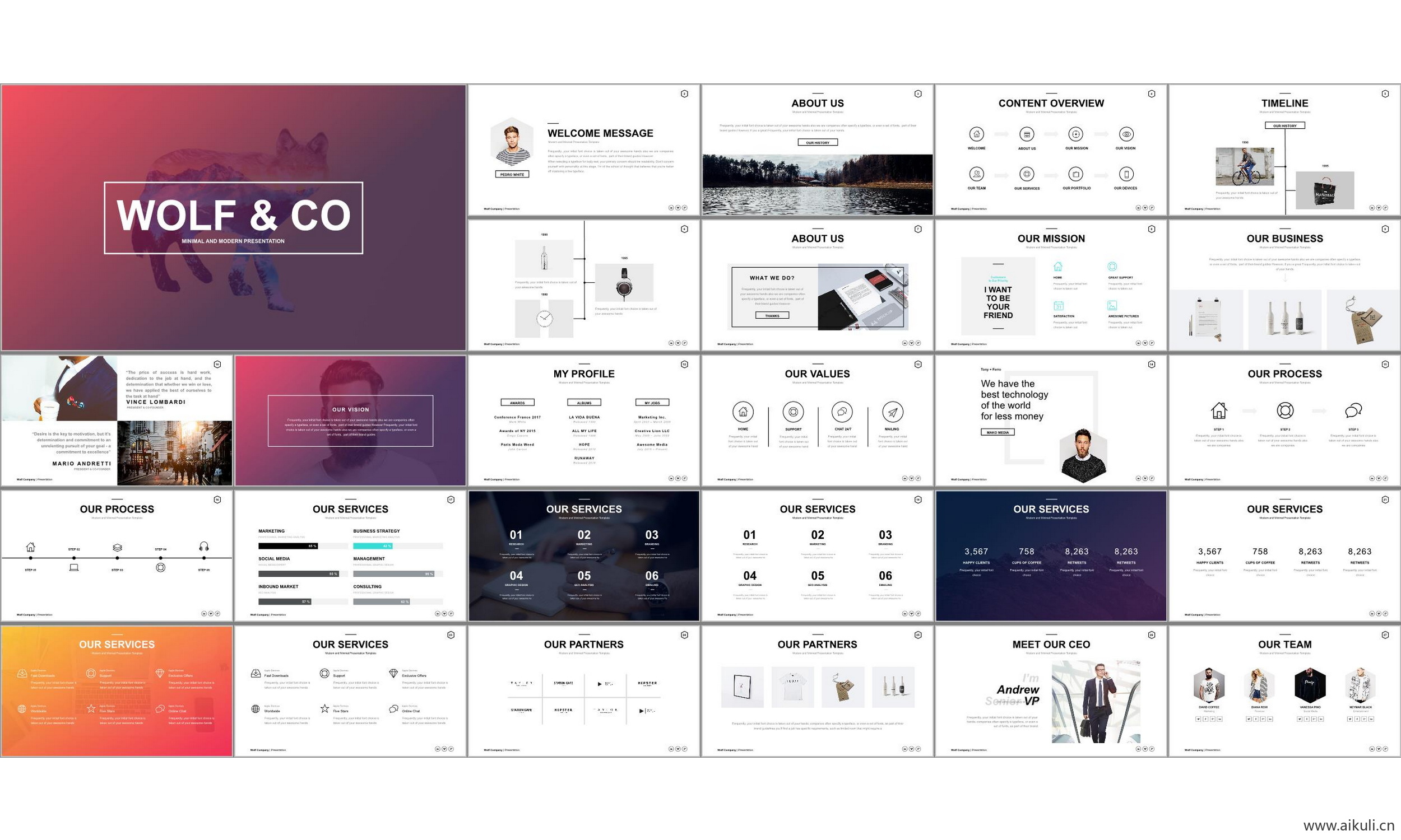 国外高端设计感公司介绍工作汇报总结J-通用主题背景模版ppt模板