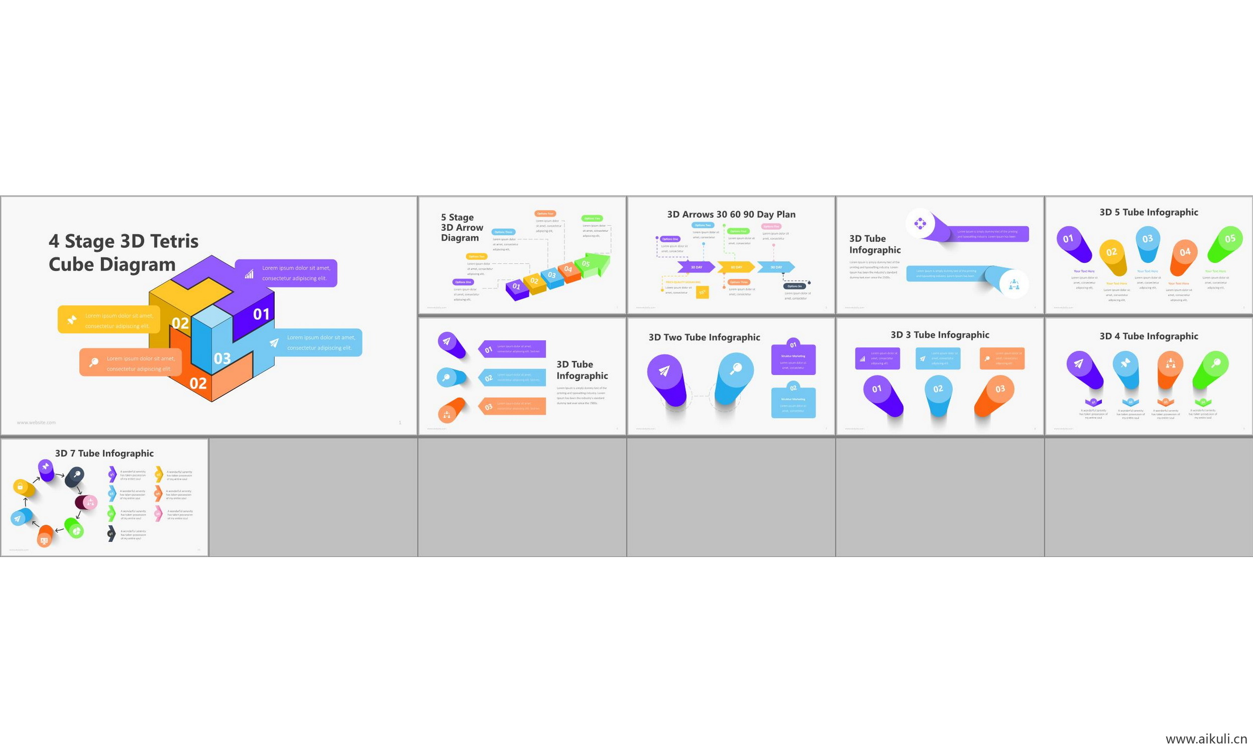 ppt模板 图表工作汇报总结 市场调研 数据 可视化信息图表