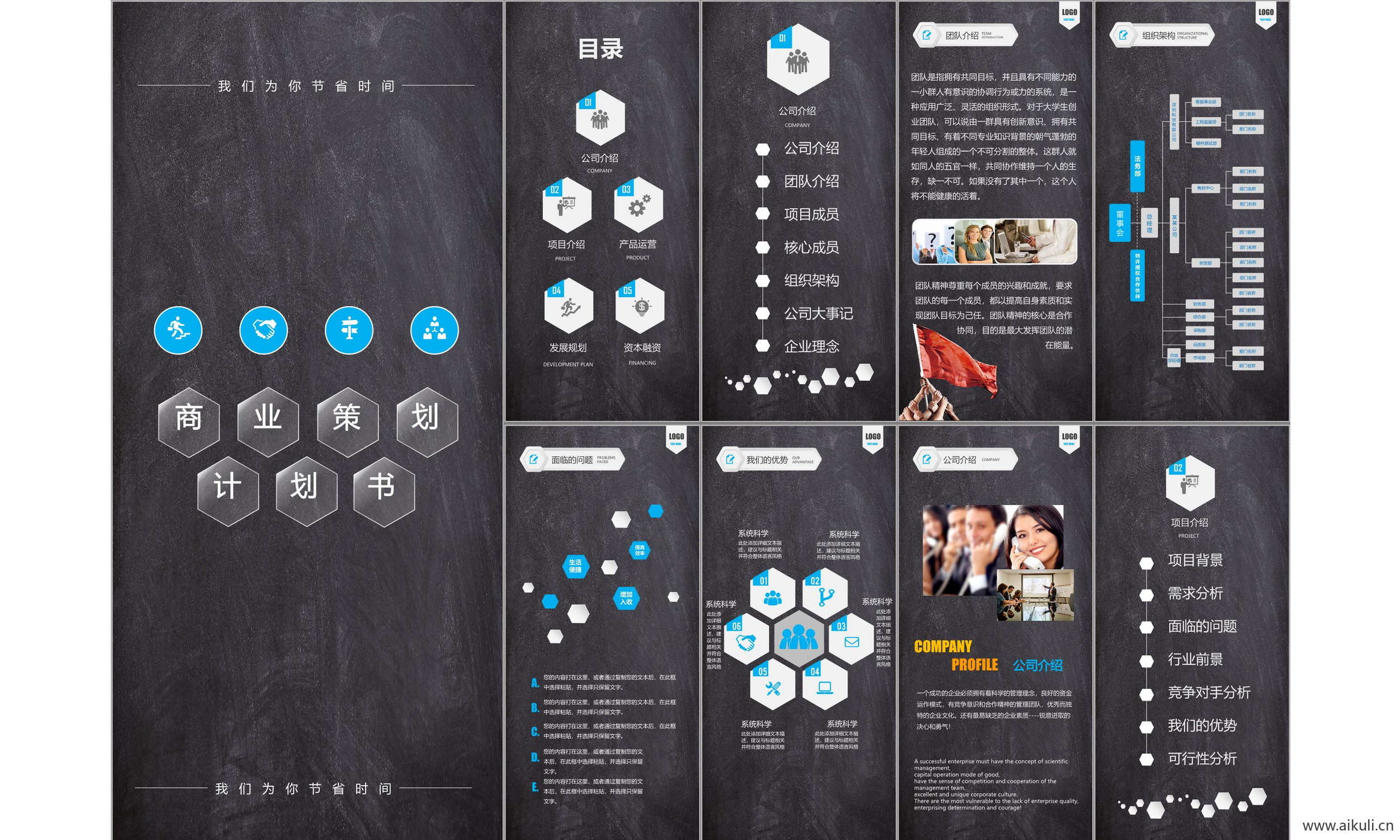 现代商业计划报告#线条#几何设计科技主题模版ppt模板
