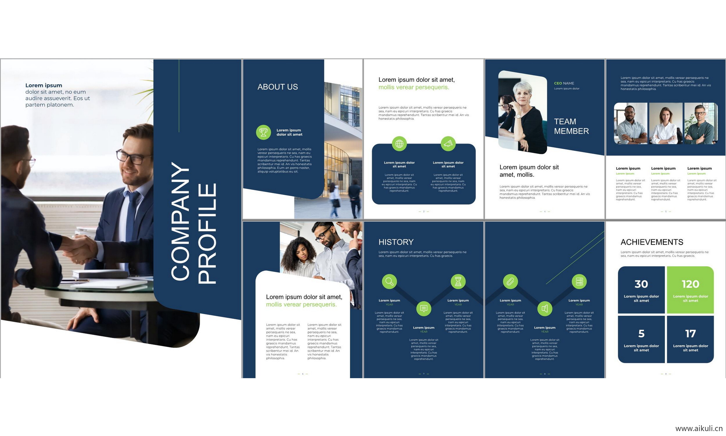 公司商业计划报告线条几何设计科技主题模版ppt-P模板