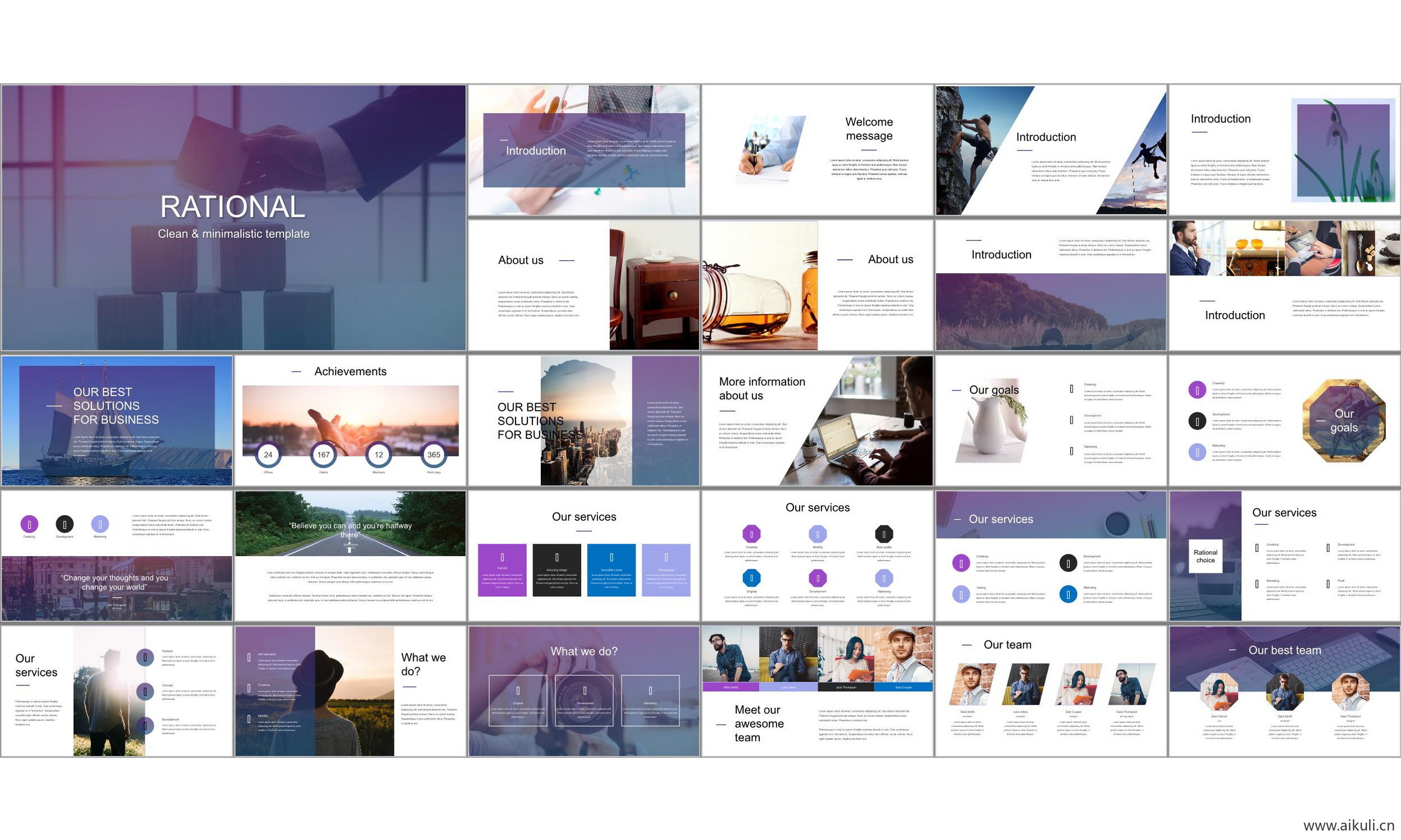 现代国外公司介绍工作汇报总结-通用主题BZ- ppt模板背景模版
