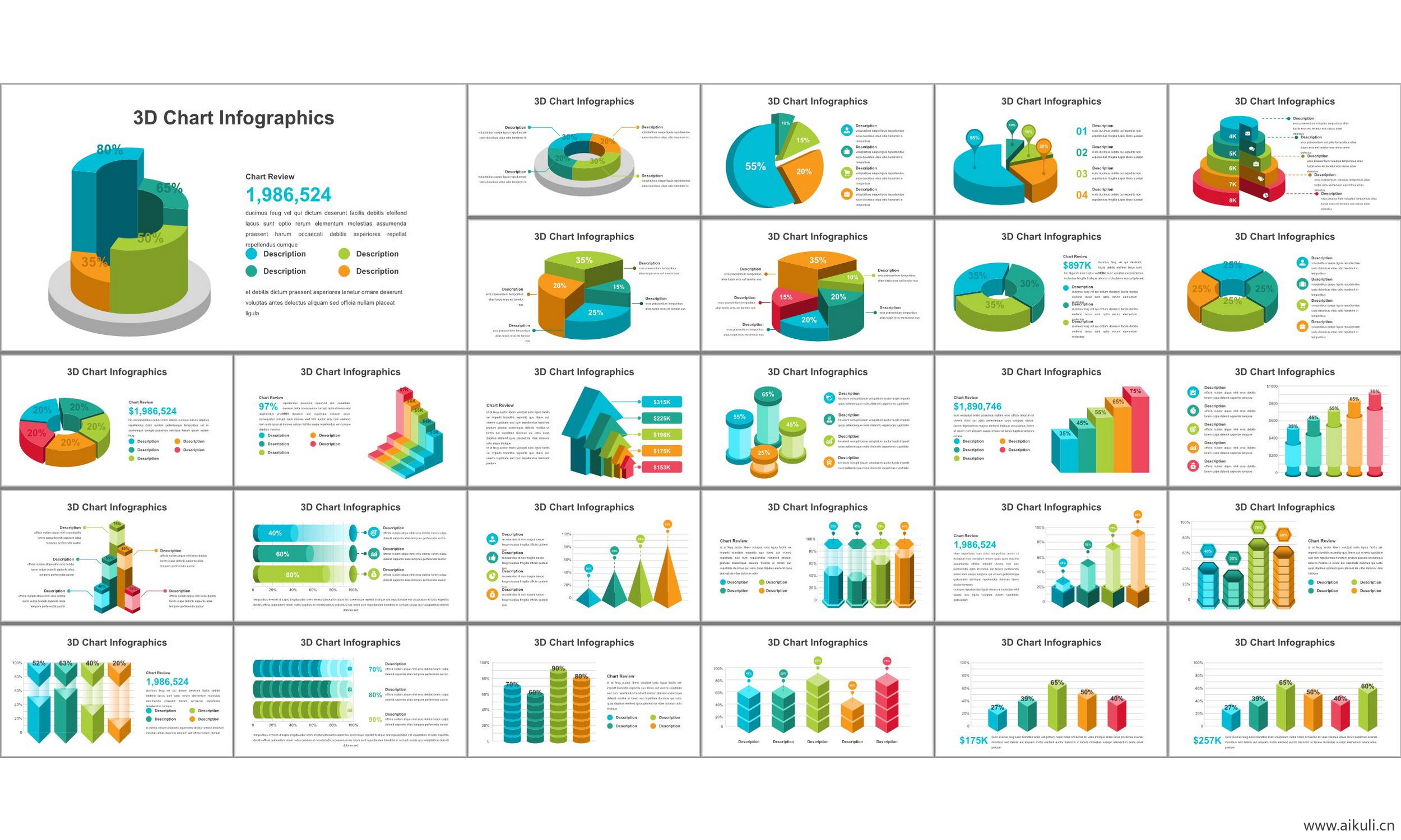图形图表 工作汇报总结市场调研数据可视化信息图表 ppt模板