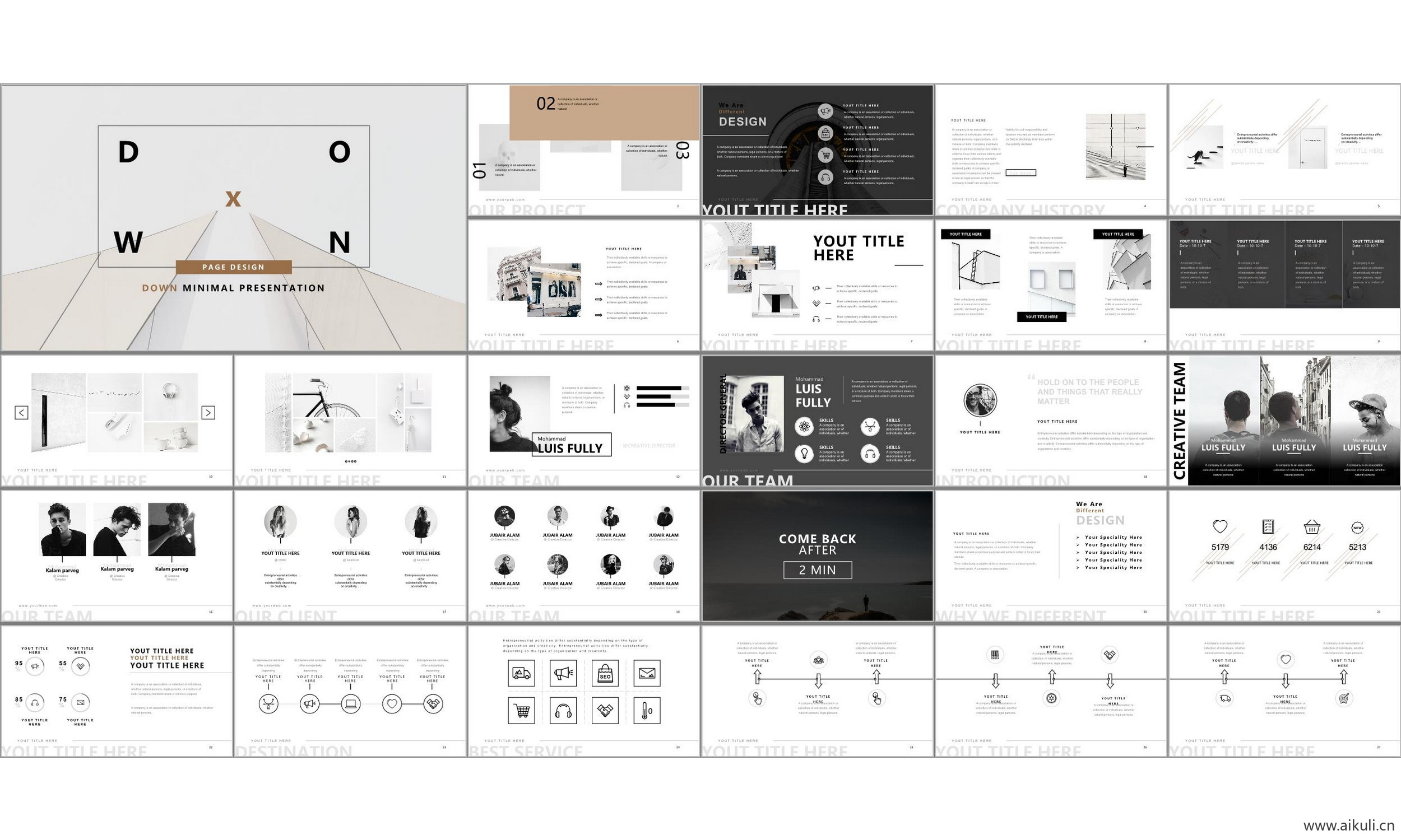 现代国外公司介绍工作汇报总结-通用主题I- ppt模板背景模版