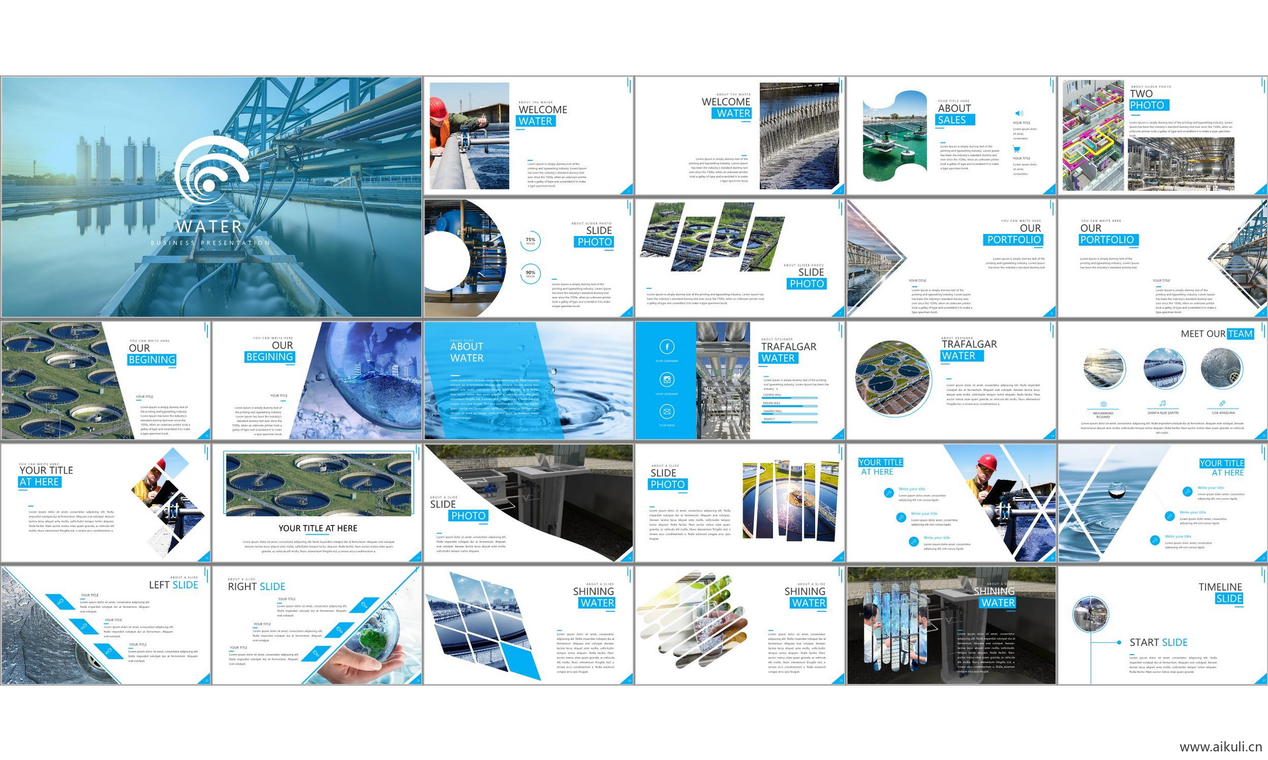 智慧水厂水务公司项目业务介绍行业简介工作汇报 ppt模板