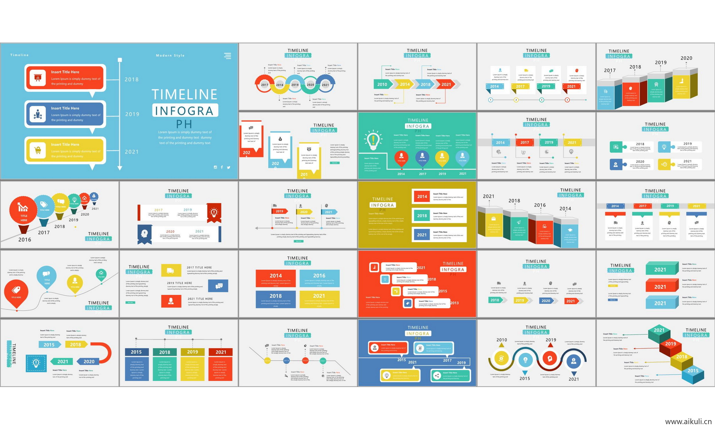 时间轴 箭头 道路 事件 历程 图形 数据 可视化信息图表ppt模板