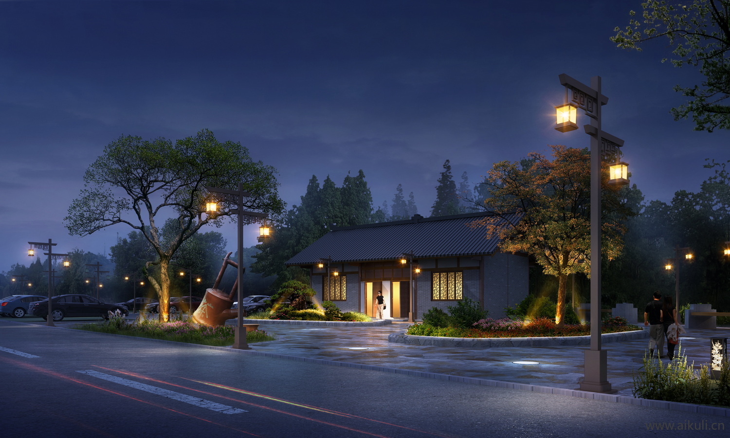 公厕夜景效果图