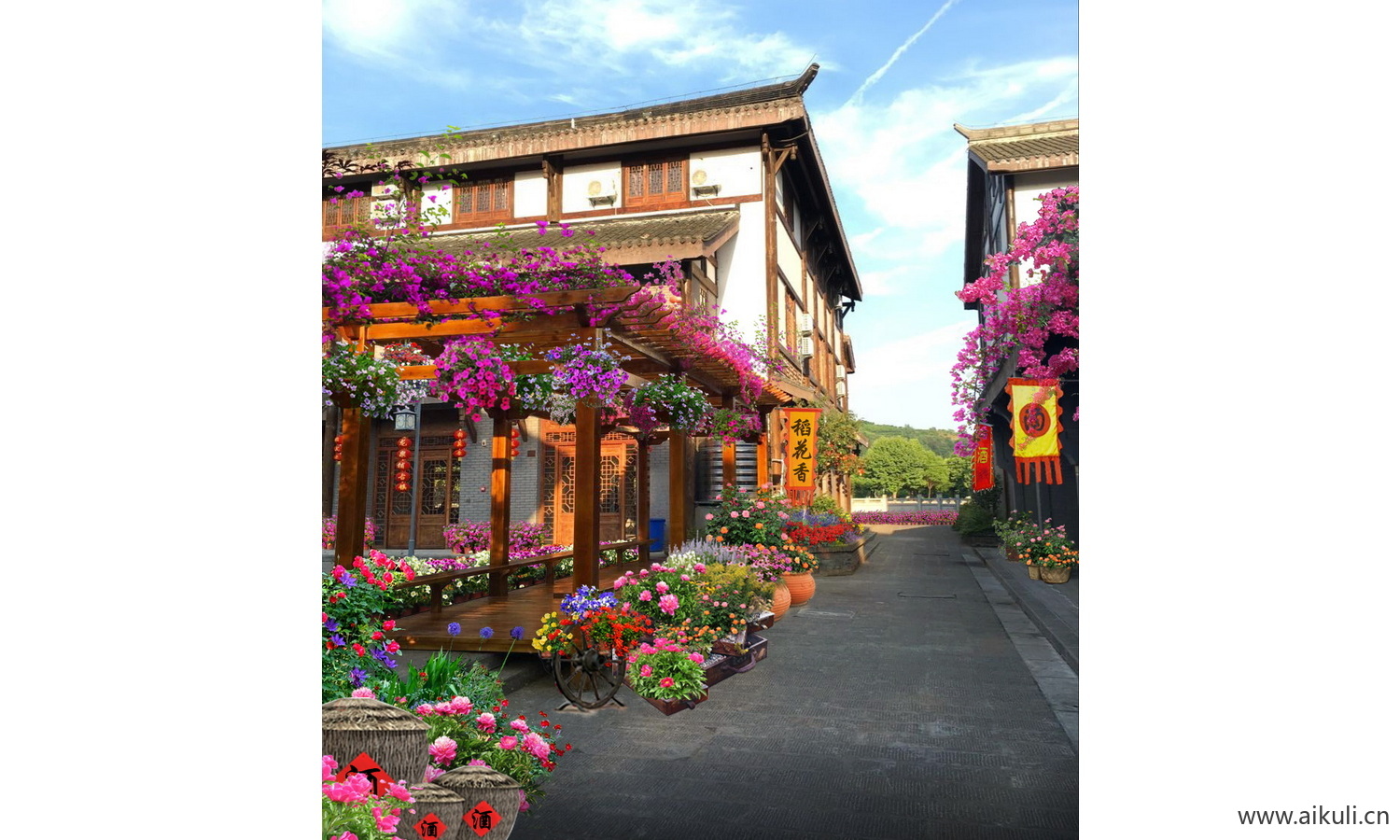 新农村景观花园改造ps