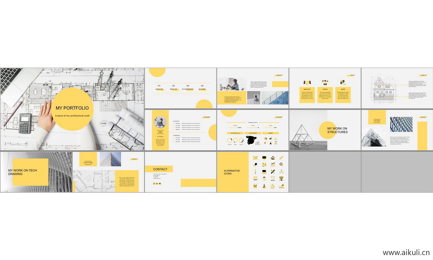 个人作品K-PPT学生作品设计文本方案作品集