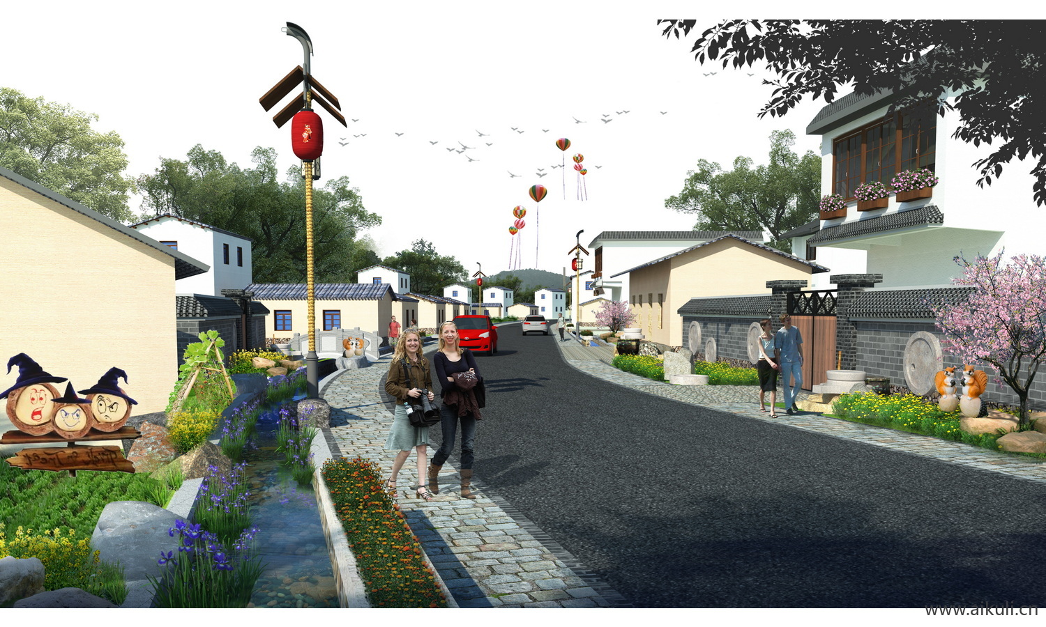 新农村环境景观改造 ps后期 美丽乡村绿化