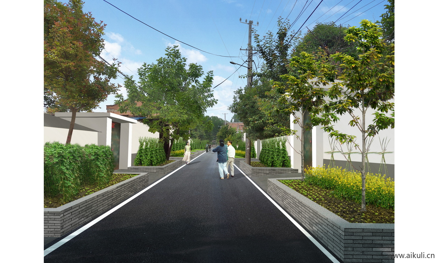 素材新农村环境景观改造乡村绿化花境卉psd素材