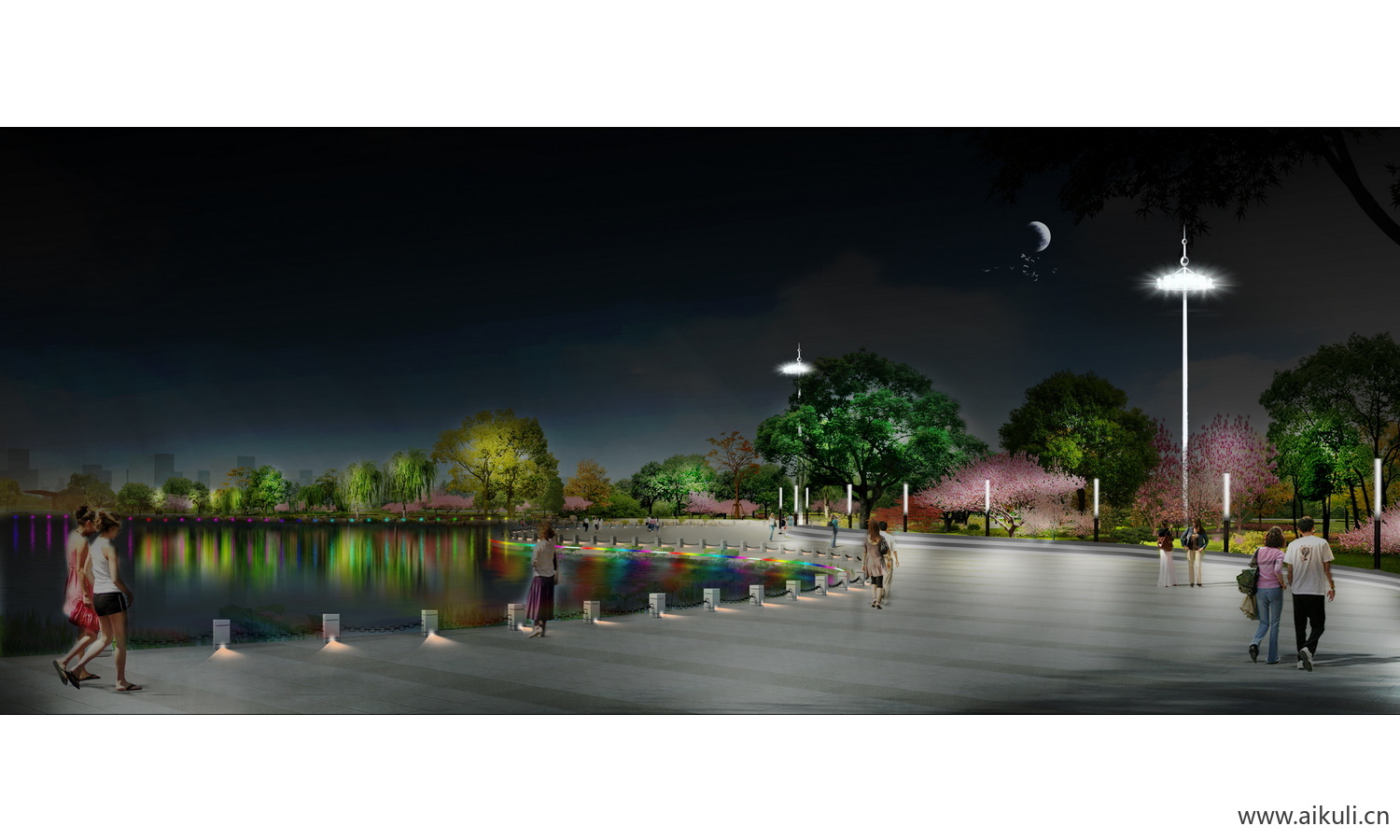 夜景夜景树木植物ps灯氛围灯亮化工程