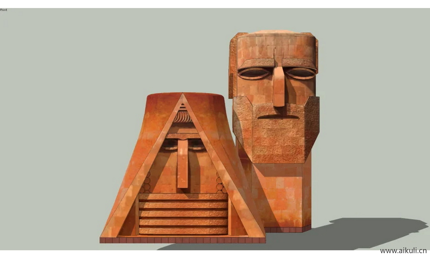 塔蒂克和帕皮克人物雕塑