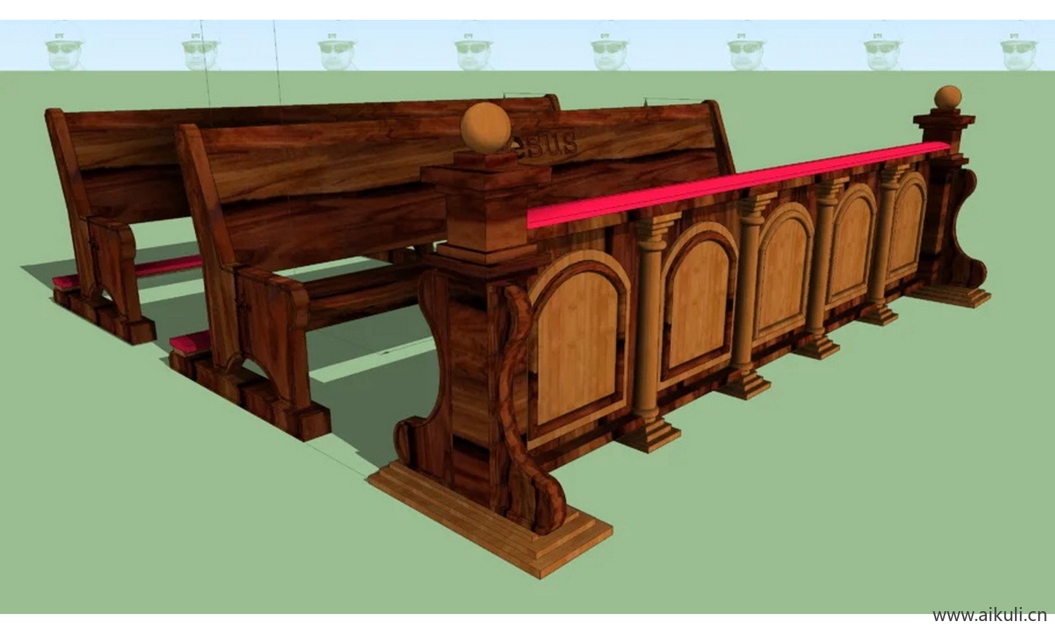 教堂的长椅