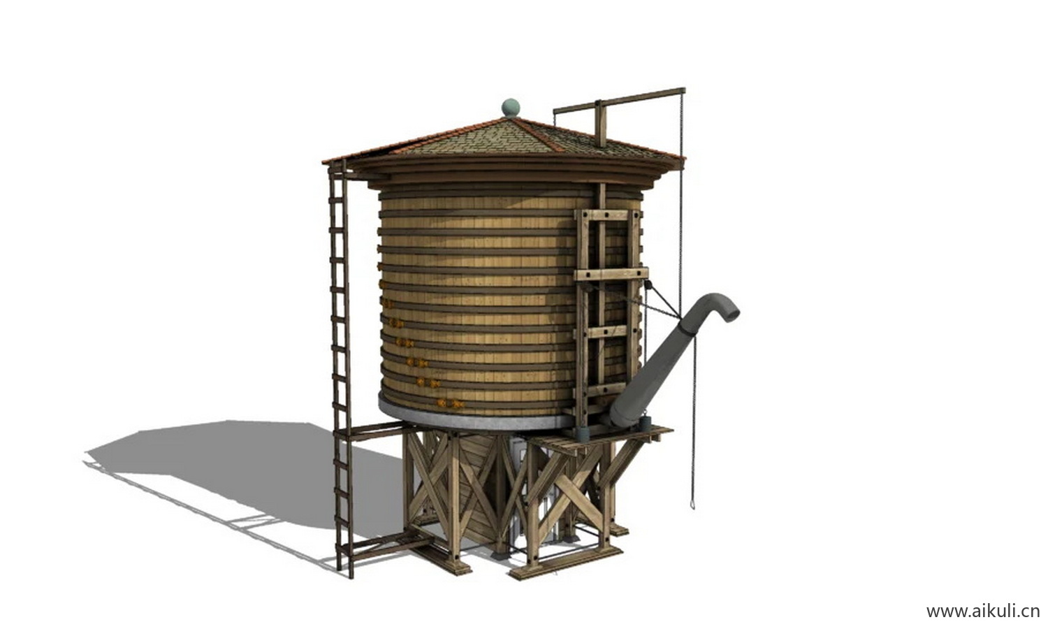 老式蒸汽火车水塔
