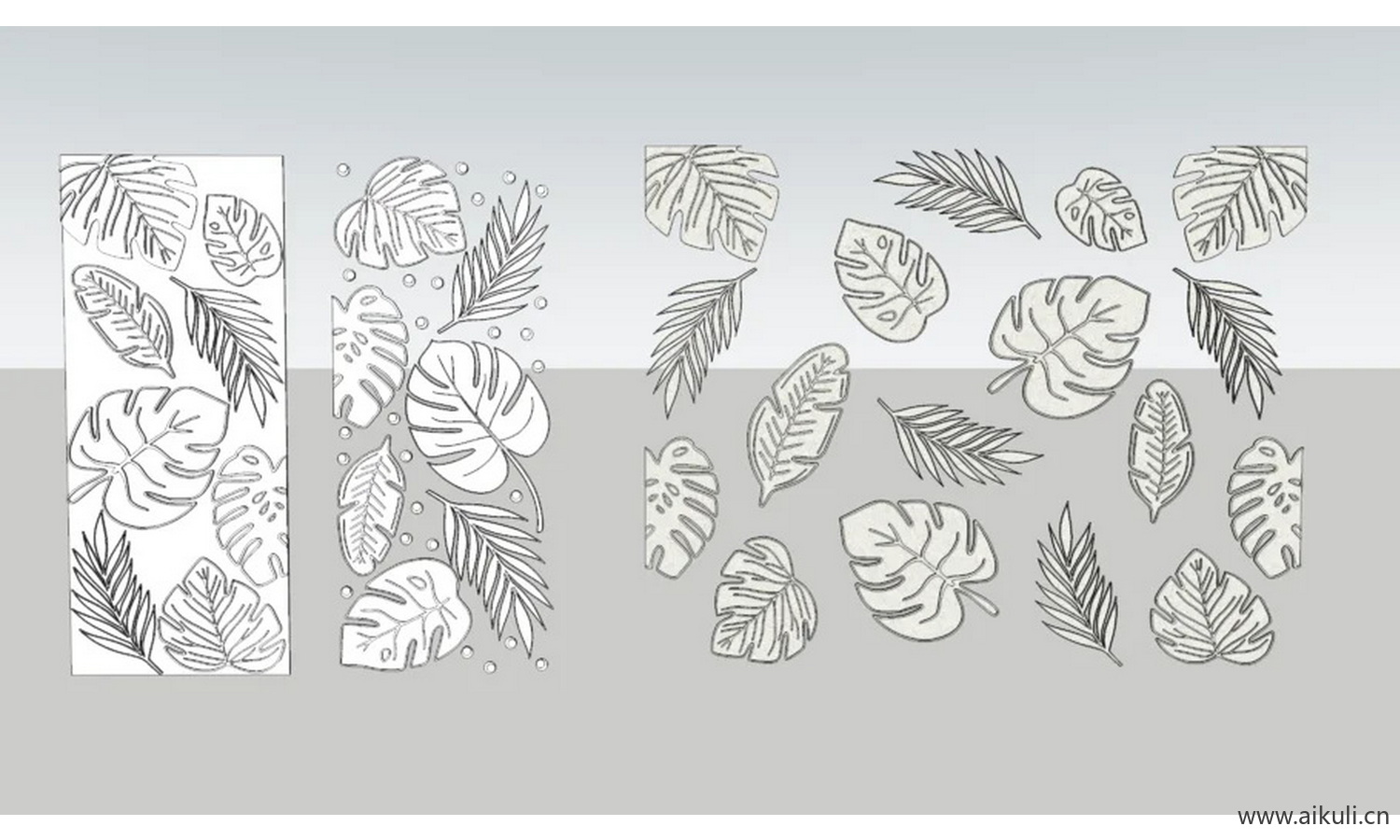 叶子，壁画，墙壁艺术