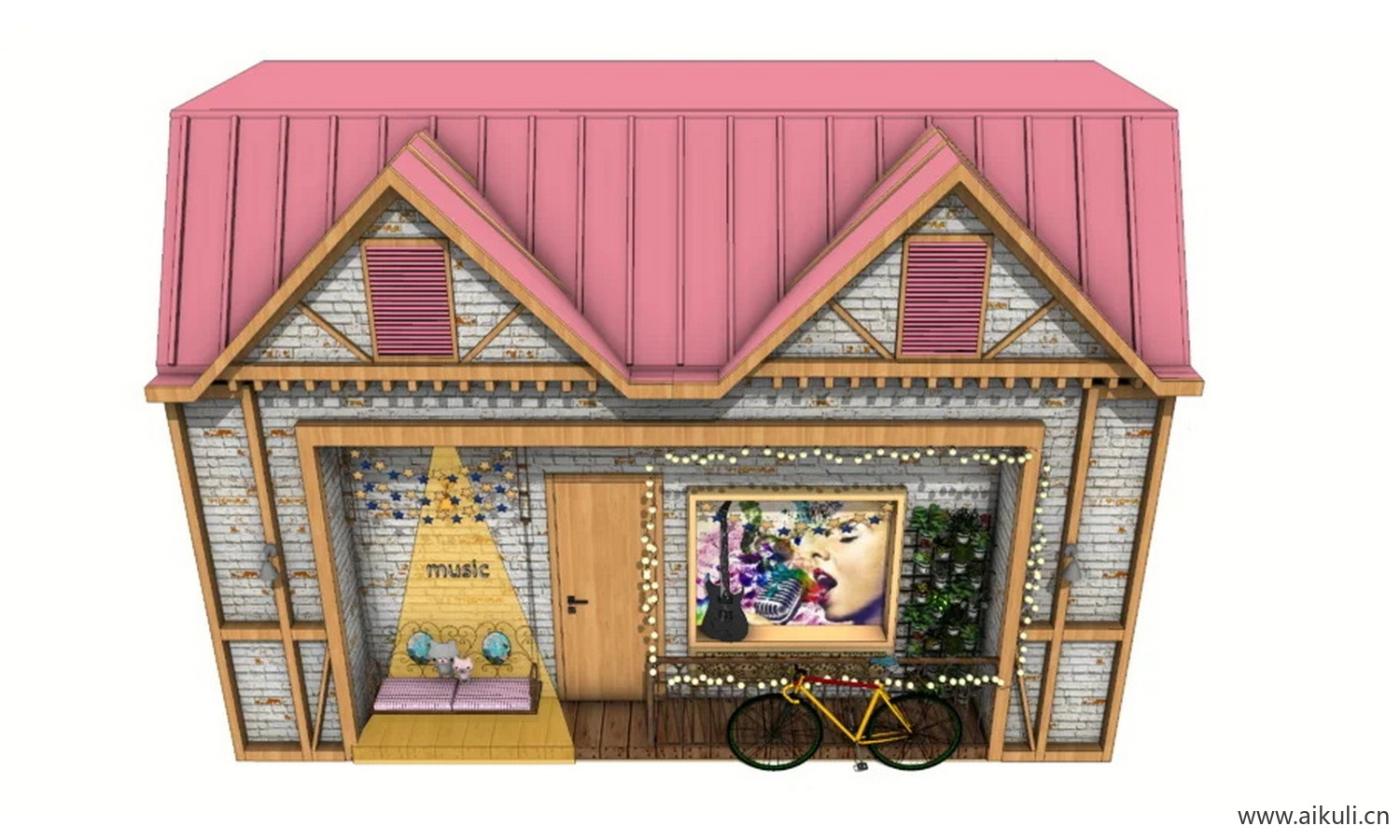 网红打卡橱窗SU模型