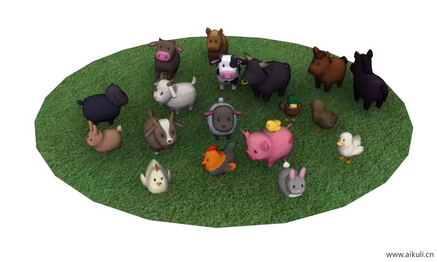卡通农场动物家禽