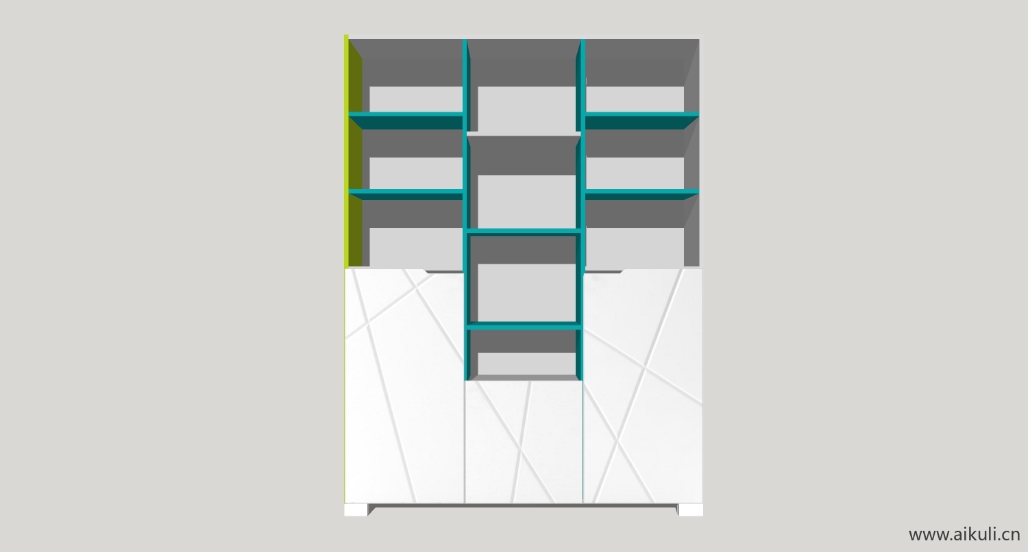 su模型墙柜 书架 异形书柜bookcasep su素材