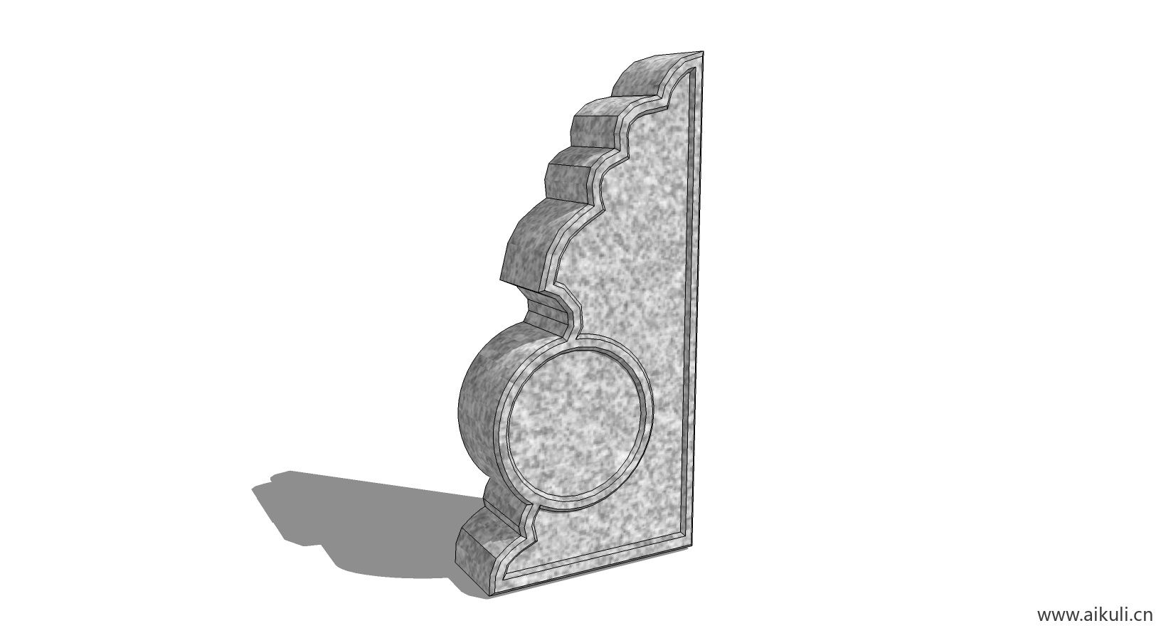 中式抱鼓石 门口装饰石头MSU模型