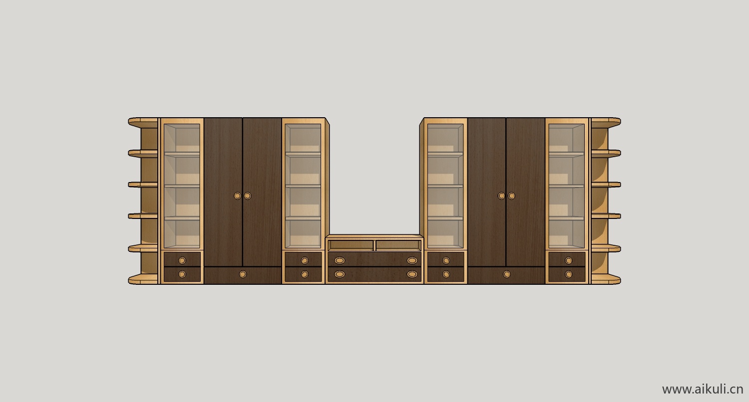 su模型墙柜 书架 异形书柜bookcasef su素材