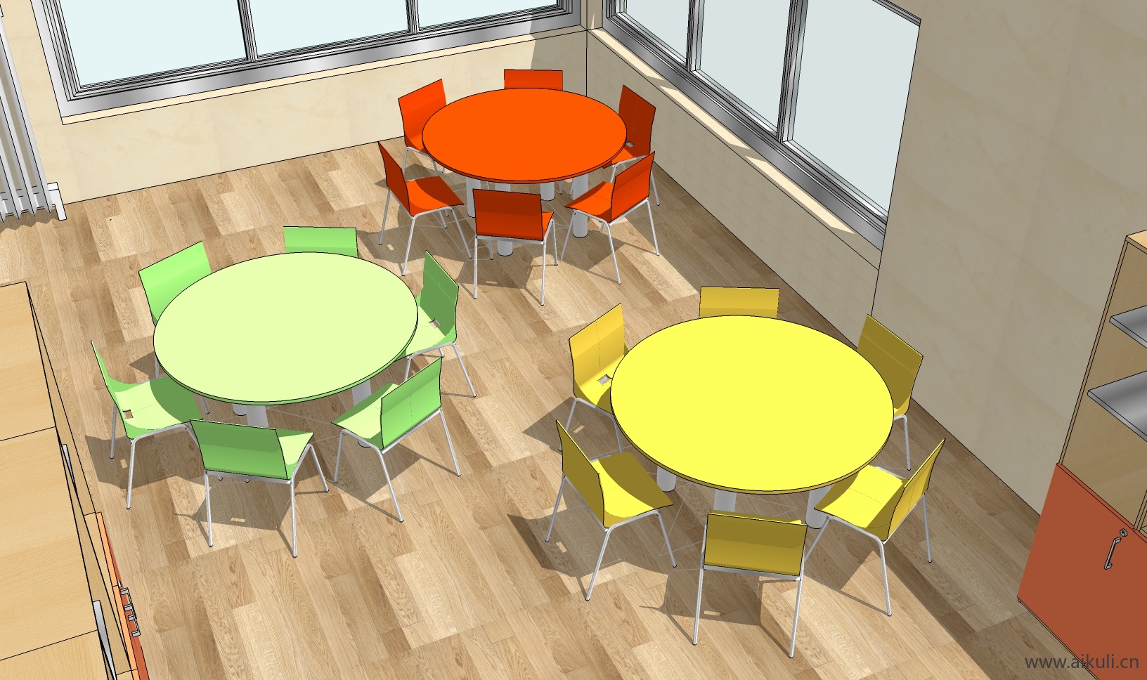 现代儿童卡通桌椅 幼儿园桌椅设施BS-SU模型