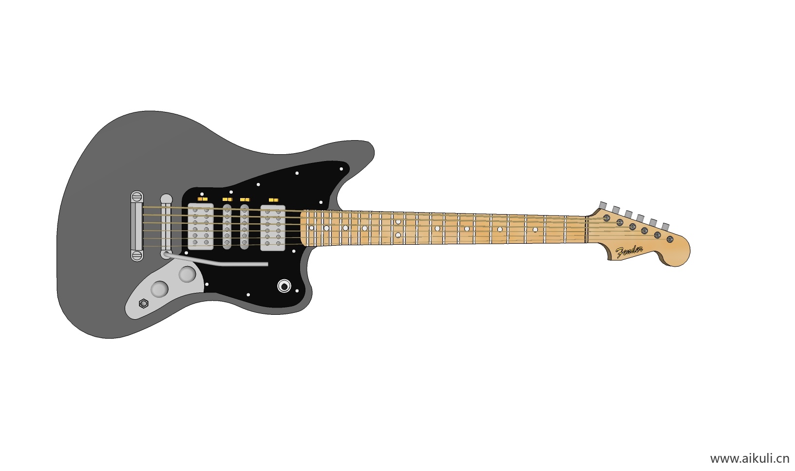 现代 唢呐 吉他 电子钢琴 手鼓 古代乐器A-SU免费模型