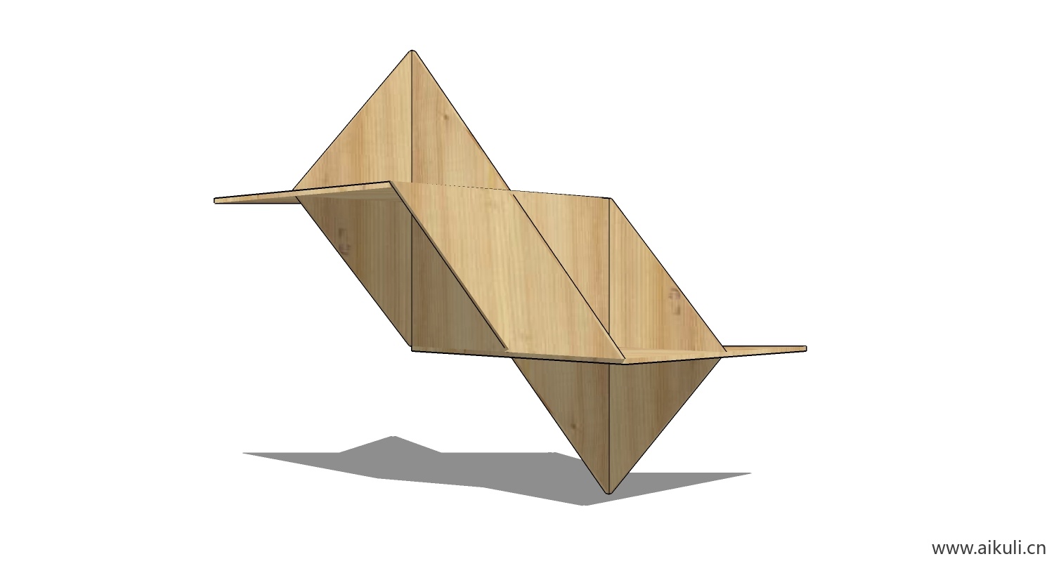 墙柜 书架 异形书柜BookshelfBW SU素材