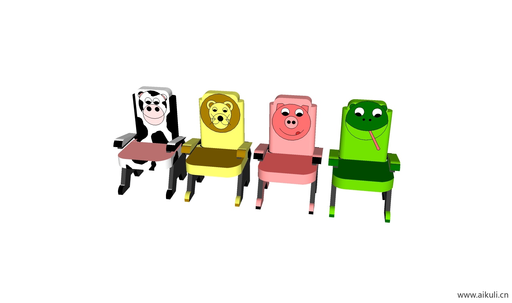 儿童桌椅 幼儿园桌椅设施O-SU模型