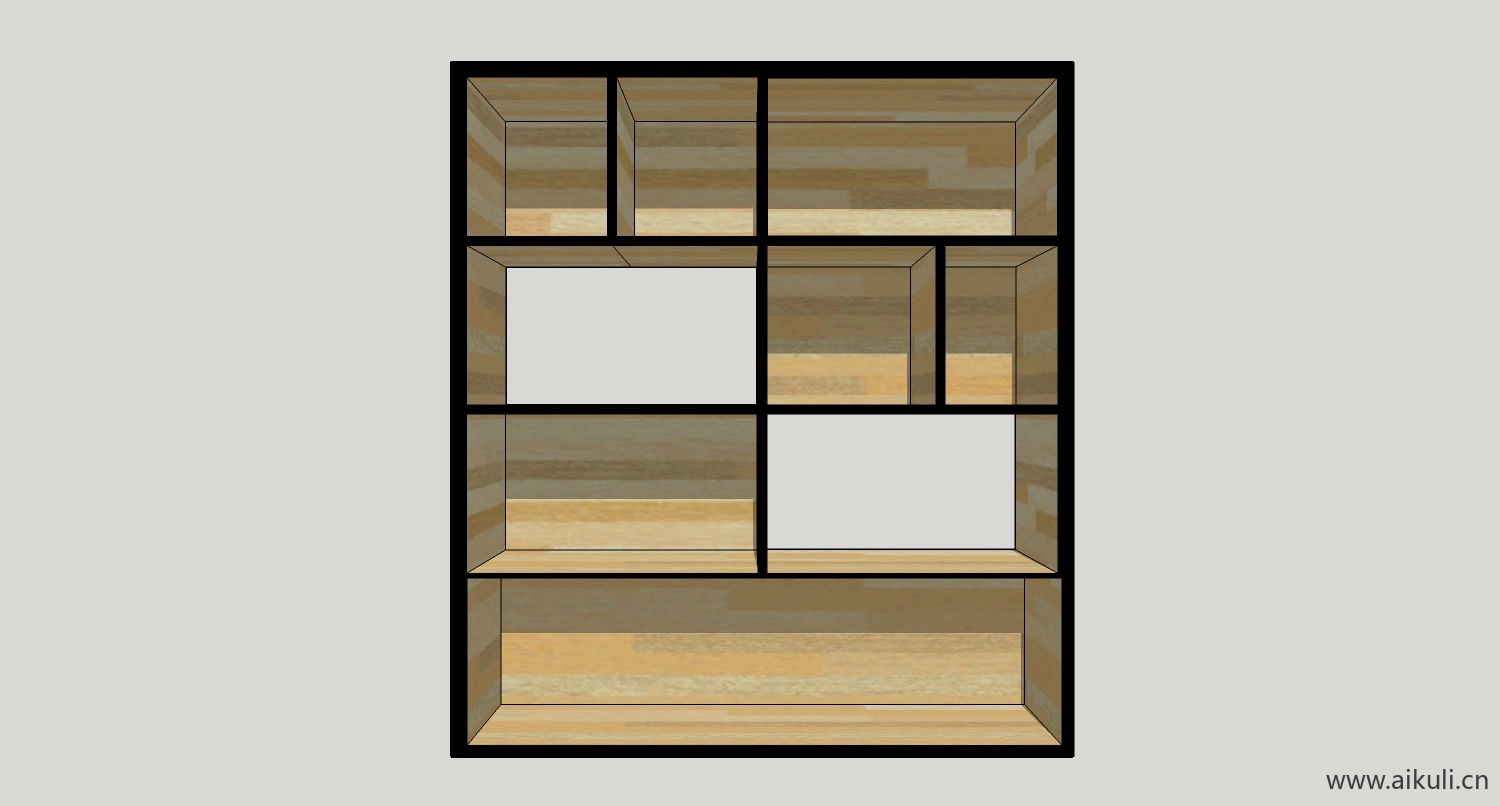 现代墙柜 书架 异形书柜bookcaseh su模型