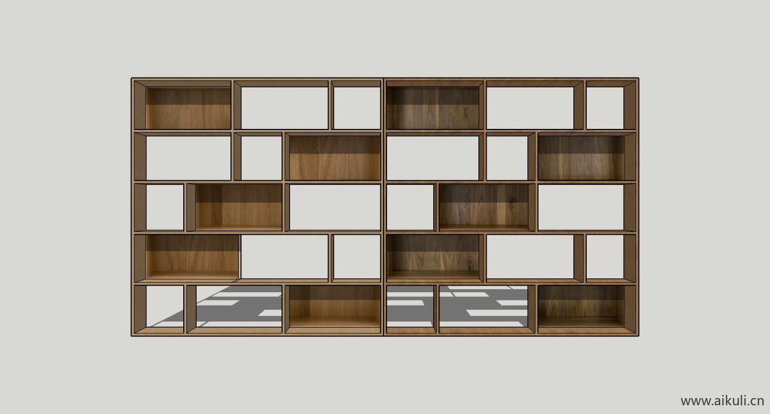 现代墙柜 书架 异形书柜bookcases su模型