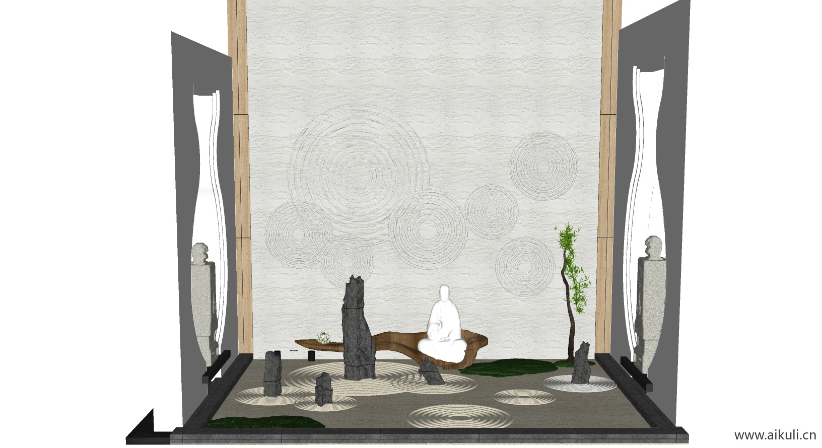 新中式园艺小品 景观小品 装饰小品D-SU模型