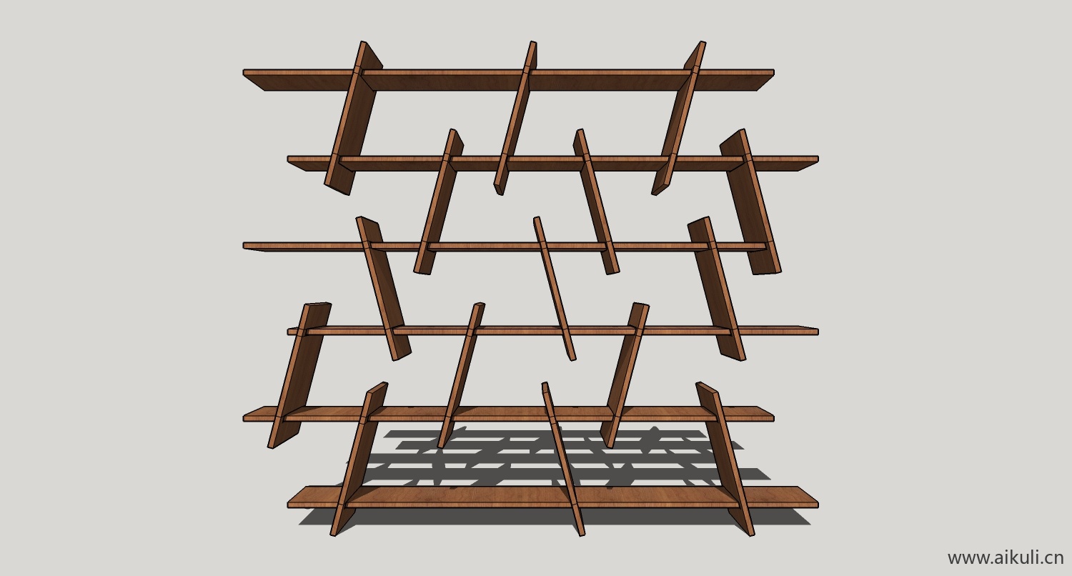 su模型墙柜 书架 异形书柜bookcasebr su素材