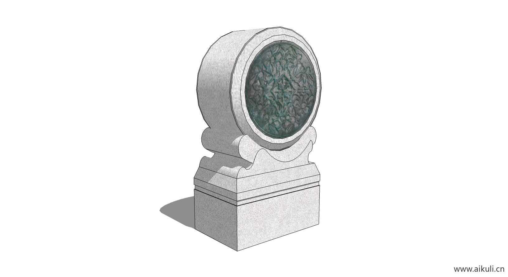 中式抱鼓石 门口装饰石头LSU模型