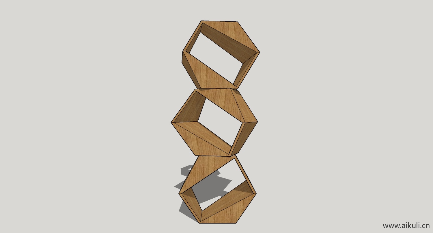 su模型墙柜 书架 异形书柜bookcaseck su素材