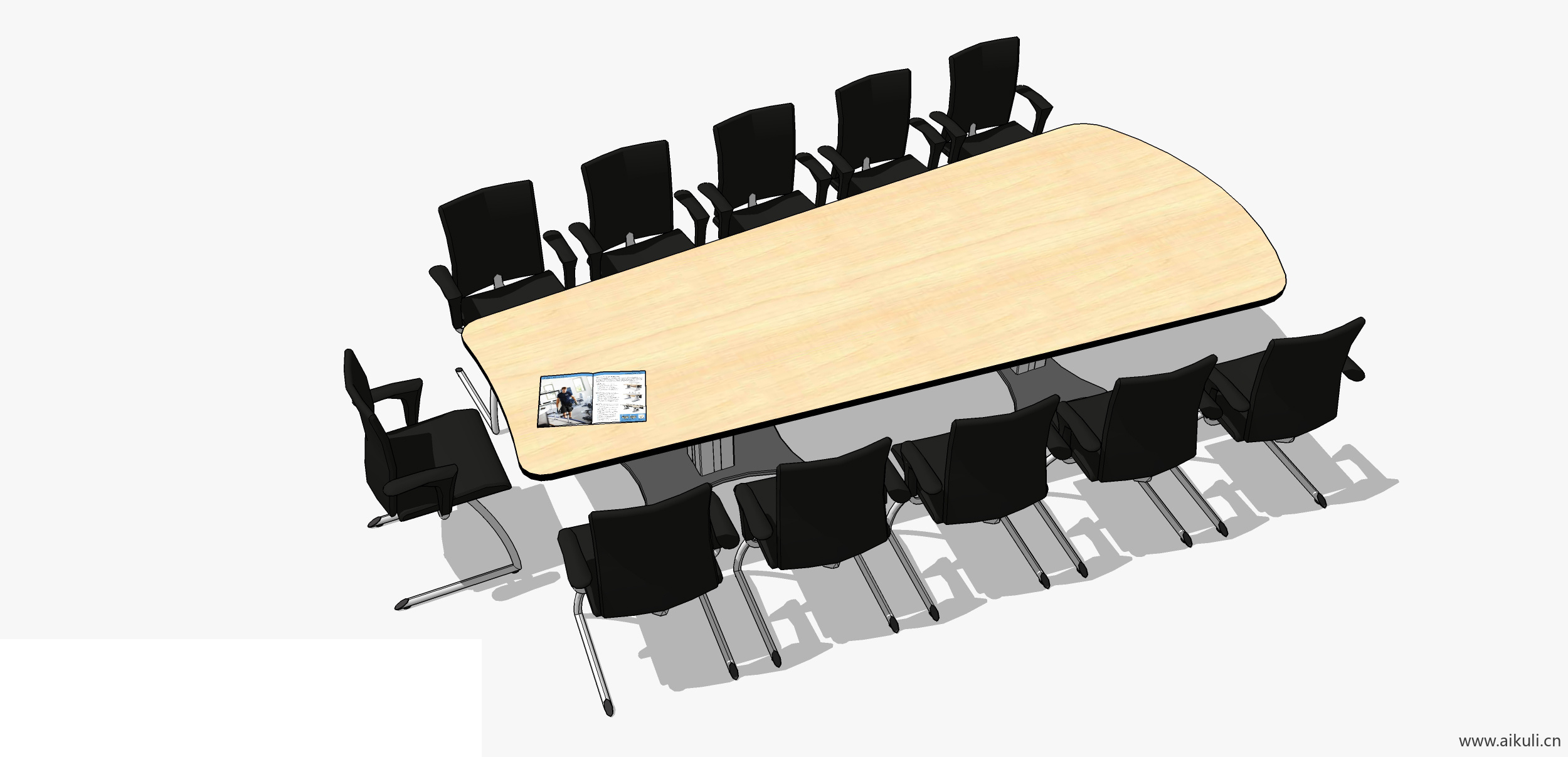 现代工装会议桌椅 实木桌椅K-SU模型