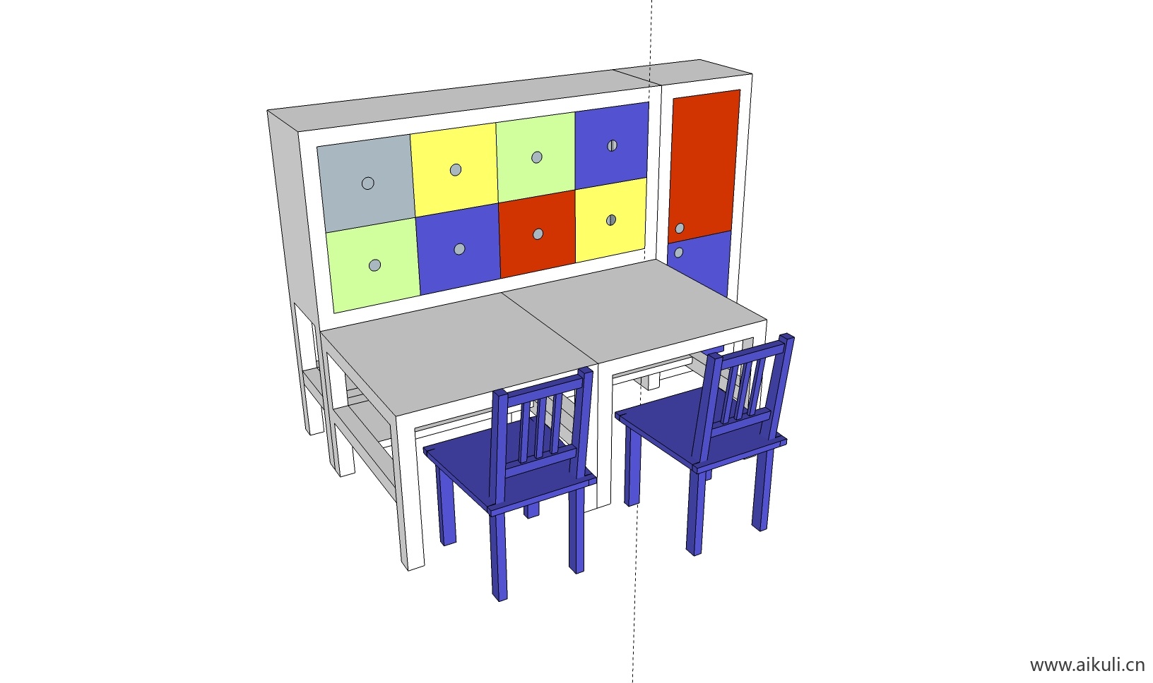 儿童桌椅 幼儿园桌椅设施G-SU模型