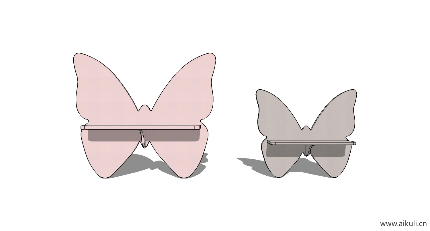 墙柜 书架 异形书柜BookshelfD SU素材