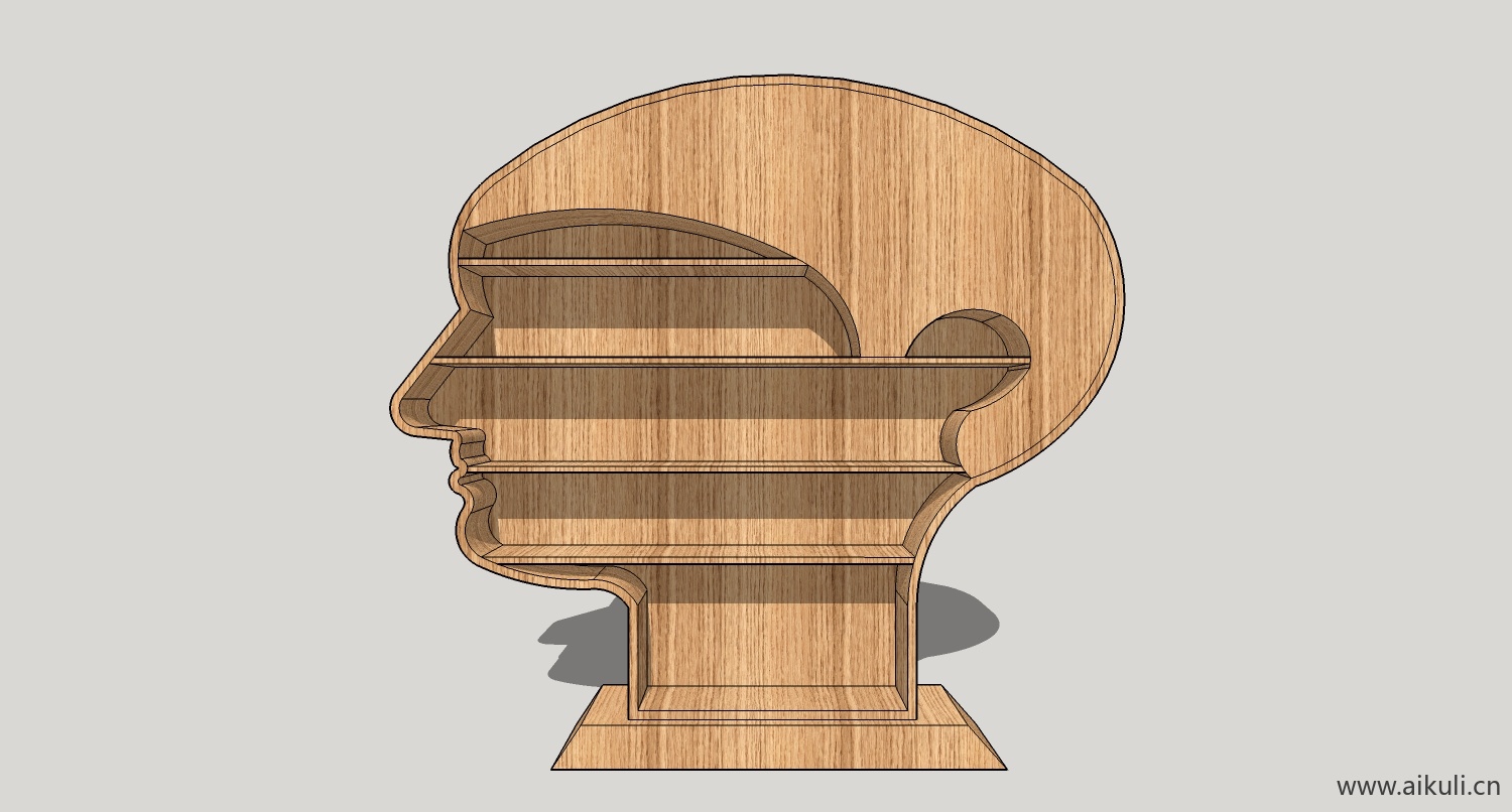 su模型墙柜 书架 异形书柜bookcasebl su素材