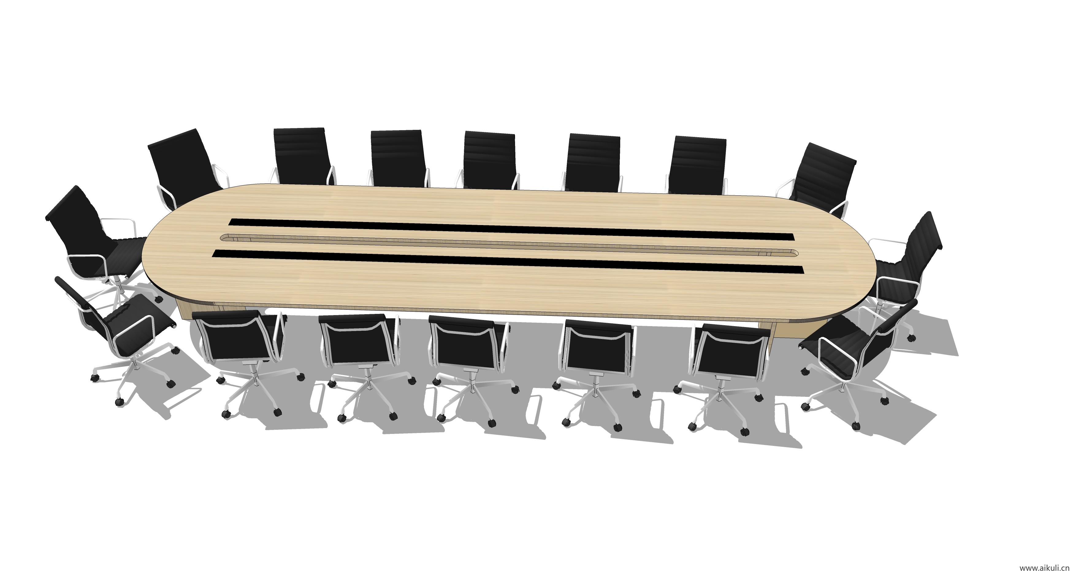 现代工装会议桌椅 实木桌椅A-SU模型