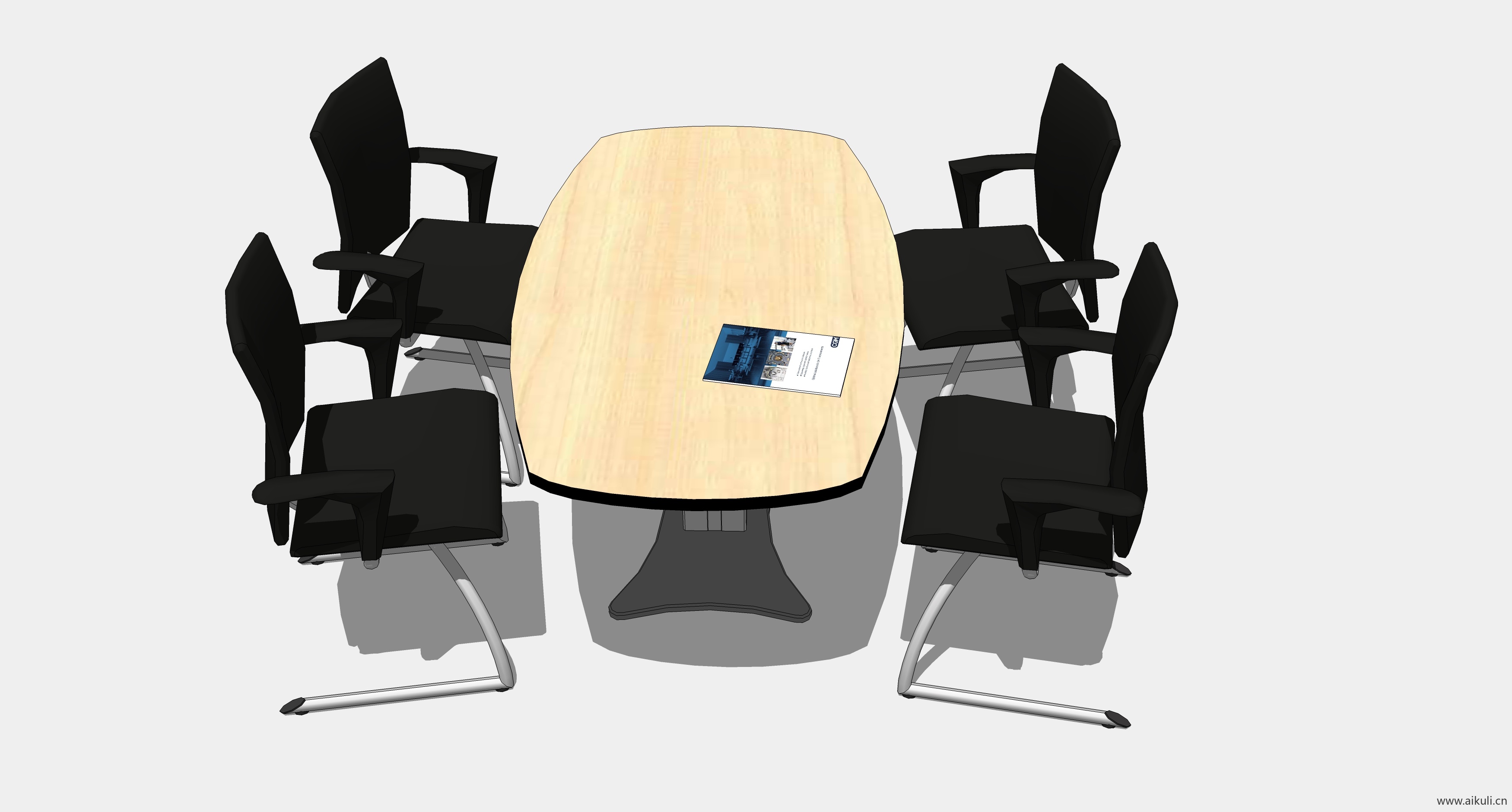 现代工装会议桌椅 实木桌椅H-SU模型