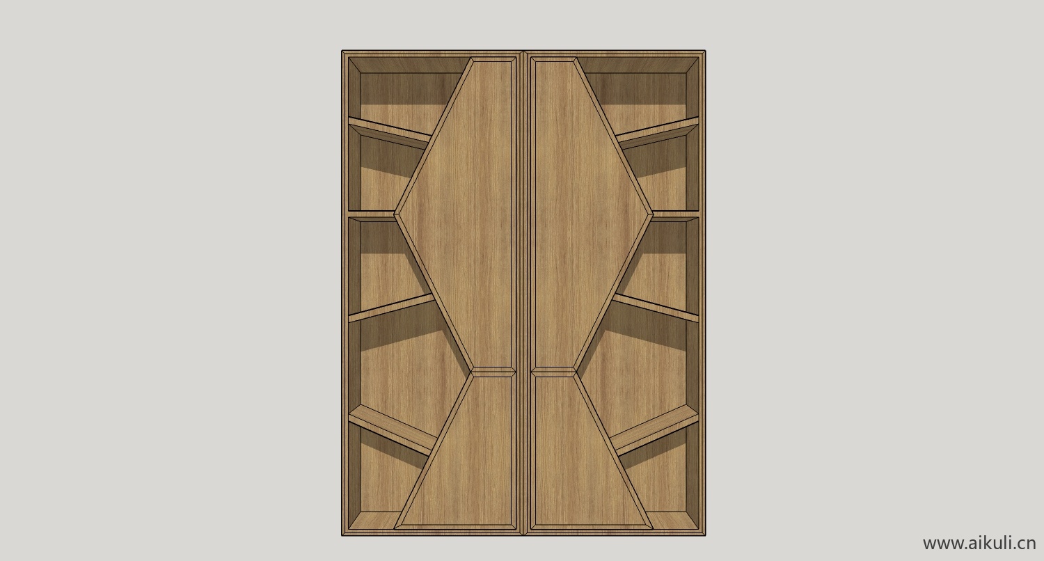 现代墙柜 书架 异形书柜bookcased su模型