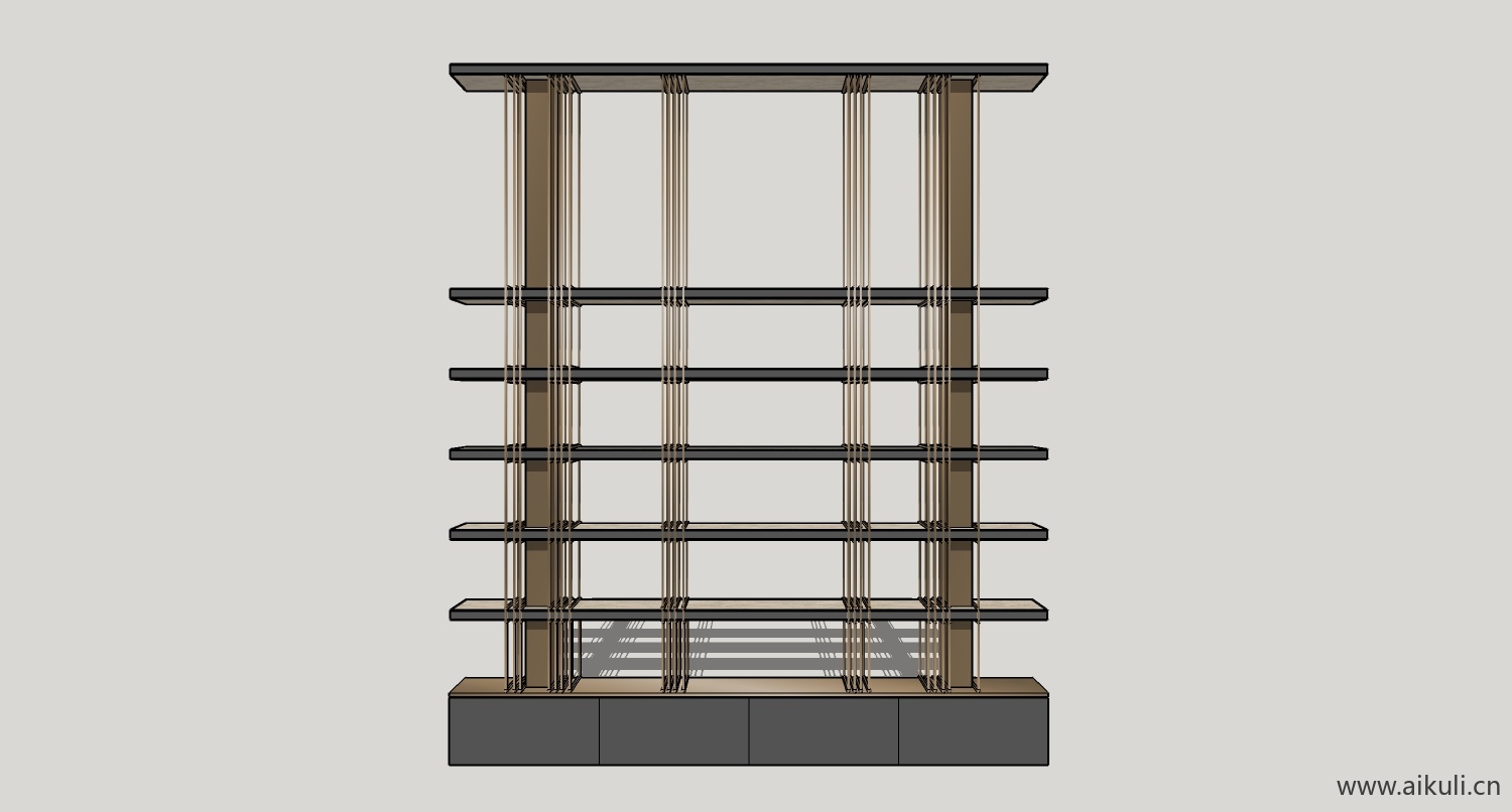su模型墙柜 书架 异形书柜bookcasebi su素材