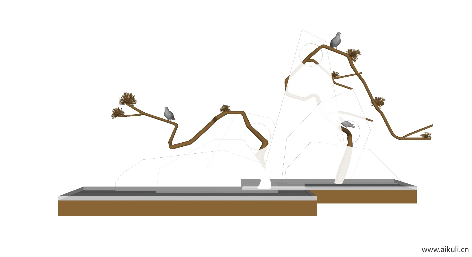 新中式饰品 室内摆件装饰元素T-SU模型