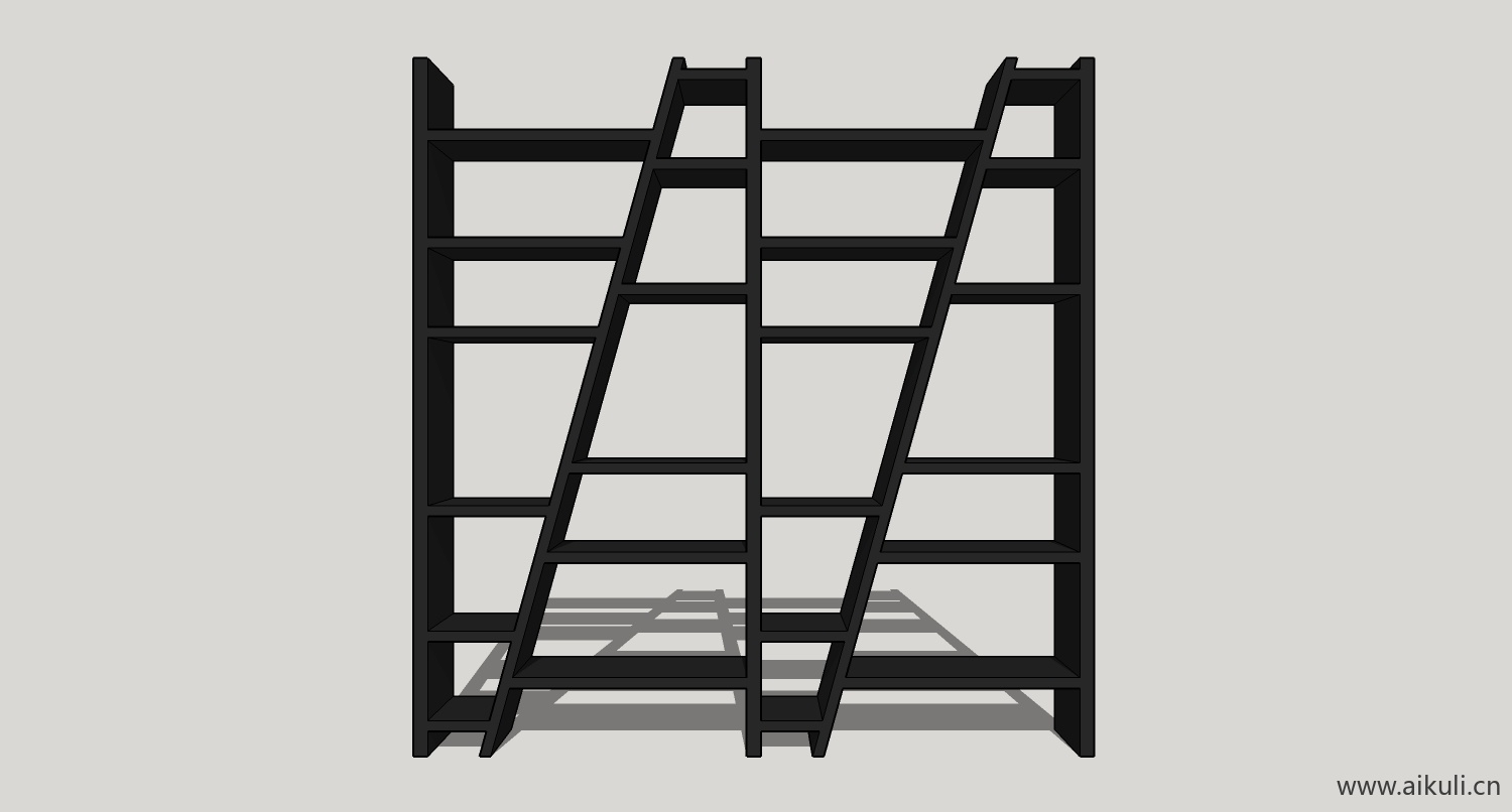 su模型墙柜 书架 异形书柜bookcasebz su素材