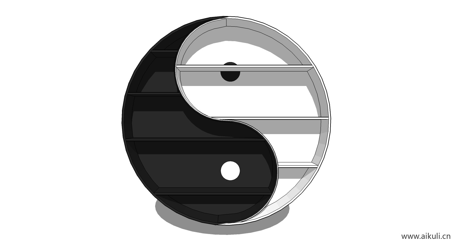 墙柜 书架 异形书柜BookshelfI SU素材