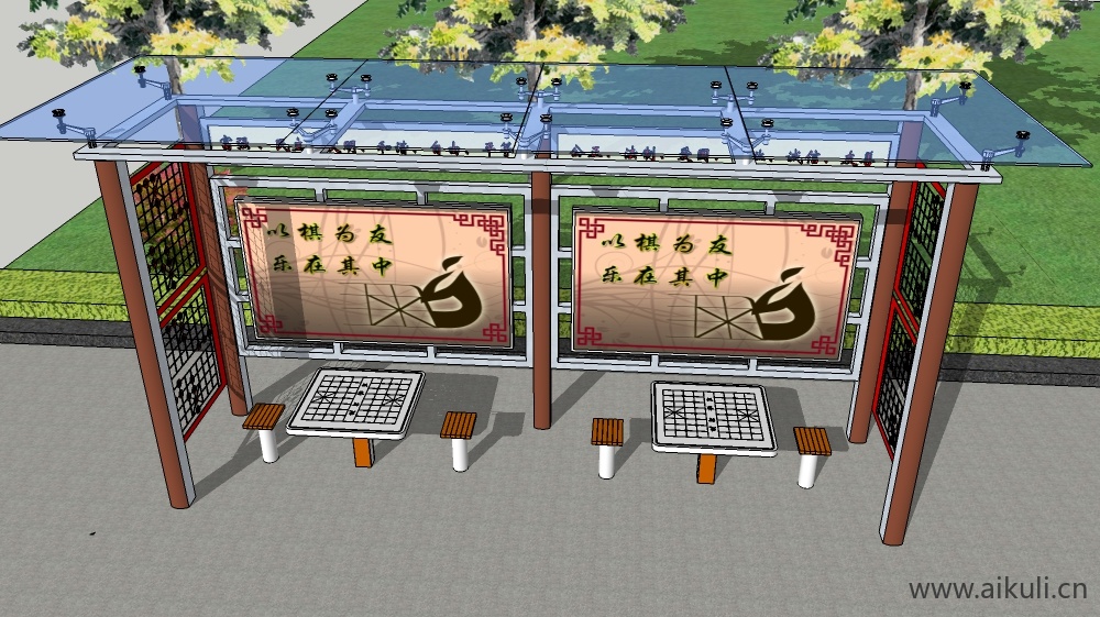 中式宣传栏 校园文化宣传栏Bulletin boardBCSU模型
