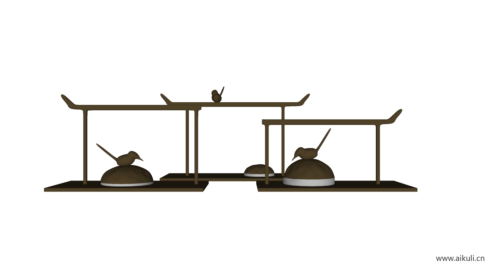 新中式饰品 室内摆件装饰元素D-SU模型