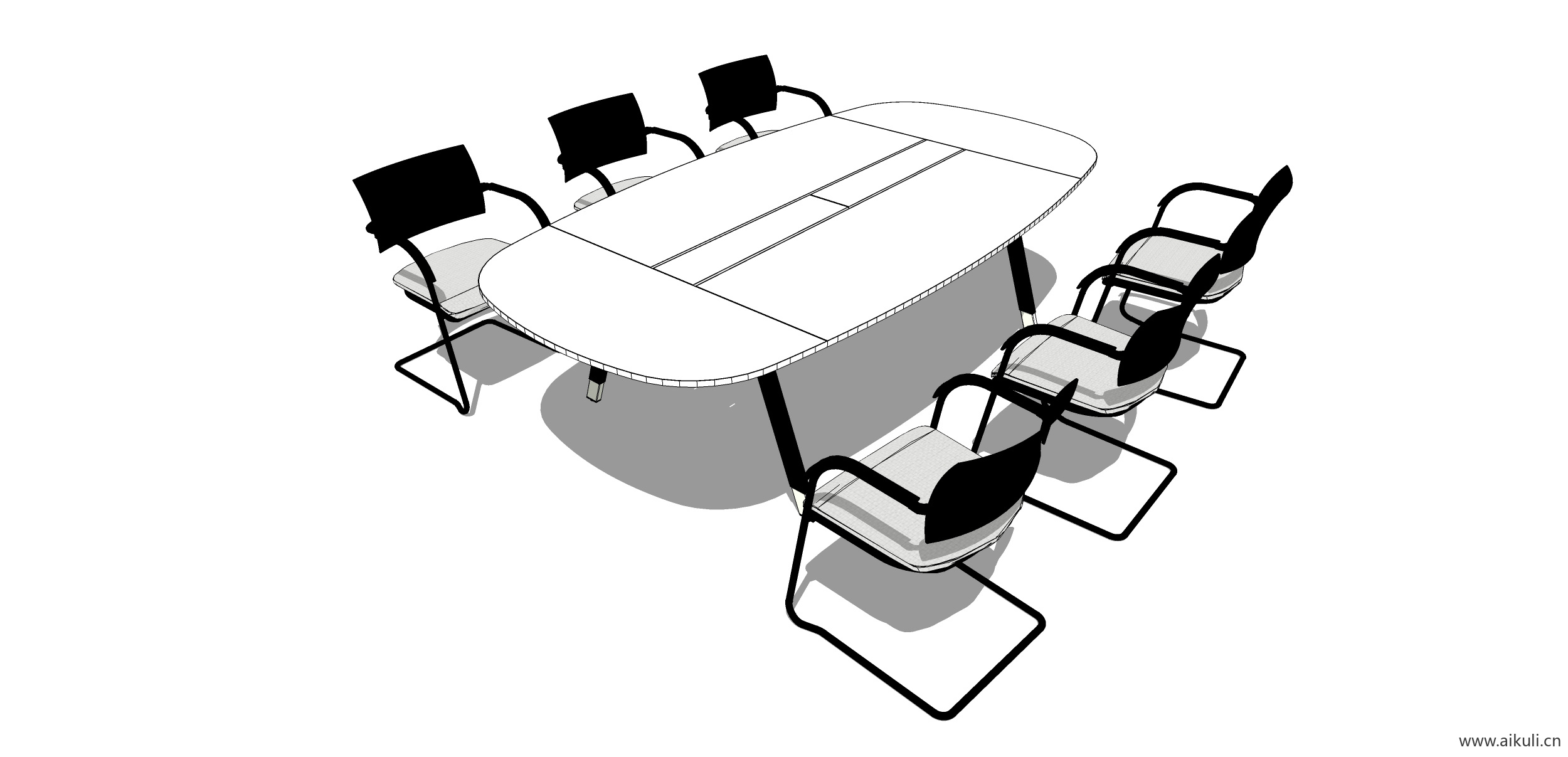 现代工装会议桌椅 实木桌椅M-SU模型