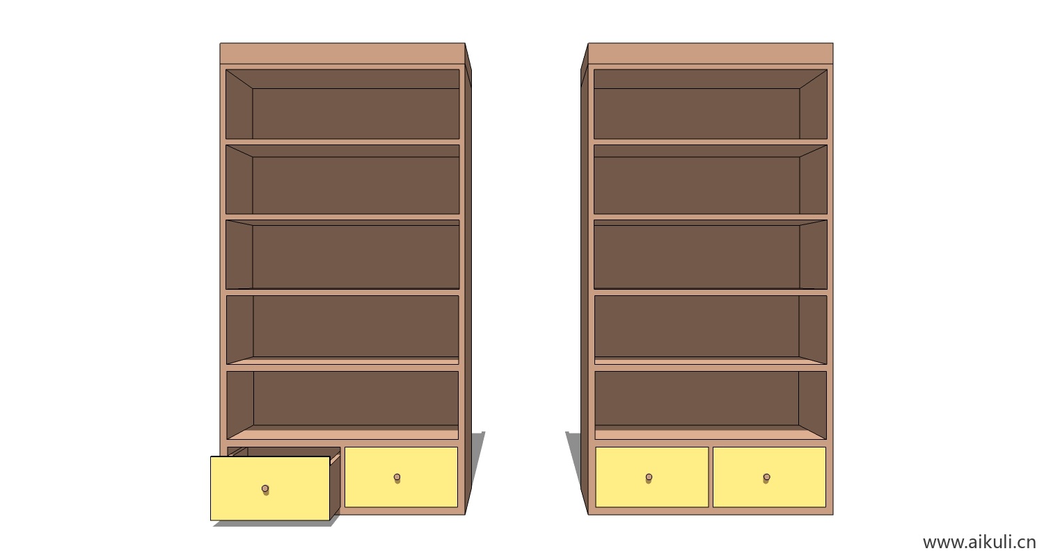 墙柜 书架 异形书柜BookshelfCG SU素材