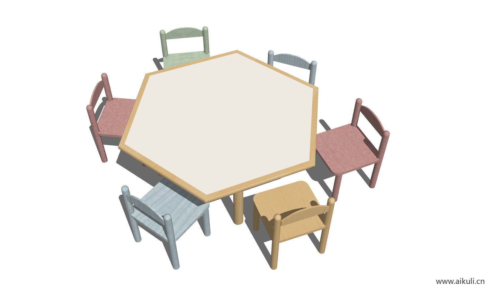 现代儿童卡通桌椅 幼儿园桌椅设施BN-SU模型